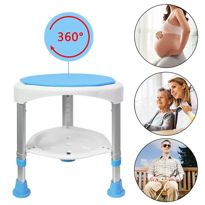 FROADP Duschhocker 360° Duschstuhl Badhocker 7fach Verstellbar Drehbar Badehocker 200kg