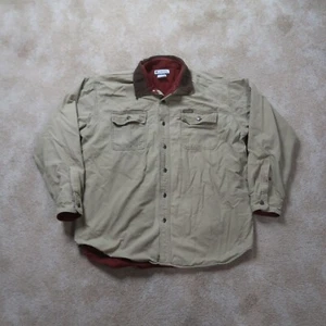 Columbia Fleece Lined Long sleeve Button up shirt Men's XL Tan workwear - Picture 1 of 10