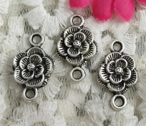 Envío Gratis 90 Piezas Conectores Flor Plata Antigua 20x12mm H-3925 - Imagen 1 de 4