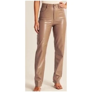 Abercrombie & Fitch 90s Straight Ultra High Rise Kunstleder Hose 6S Short 28 - Bild 1 von 6