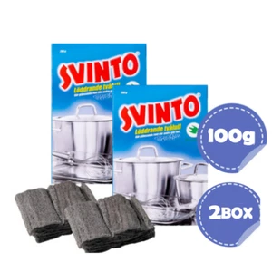 Toallitas de lana de acero todo en uno Svinto 100 gX2ea ollas quemadas, suciedad obstinada, clavos de grasa - Imagen 1 de 11