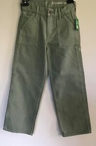 Gap Kids Boys Size 8 Green Carpenter Jeans Pants New w Tags