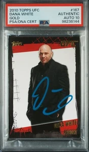Dana White Signed 2010 Topps Gold RC ##167 PSA DNA 10 Autograph MAGA UFC TRUMP - Picture 1 of 3