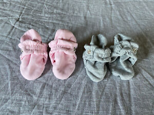 Zutano Cotton Baby Booties 2 Pairs Size 3 Months