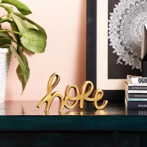 Tabletop Freestanding Hope Sign Decorative Metal Words Home Table Centerpiece - Picture 1 of 5