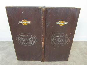 Vtg wilson solvents Hardware wood wall Cabinet organizer harley advertising - Picture 1 of 11