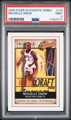 2002 Authentix WNBA Michelle Snow Rookie PSA 9 Tennessee Lady Vols - Image 1 of 2