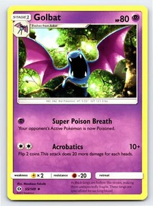 Golbat 55/149 Uncommon Sun & Moon Base Set Pokemon Card - NM - Picture 1 of 2