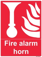 4 x safety sign - fire alarm horn (P) - Self Adhesive Vinyl Sticker 15x20cm