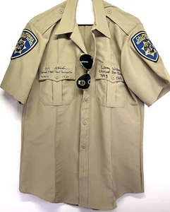 ERIK ESTRADA LARRY WILCOX Signed Auto Police Shirt TV "CHIPS" With Ray Bans JSA - Picture 1 of 6