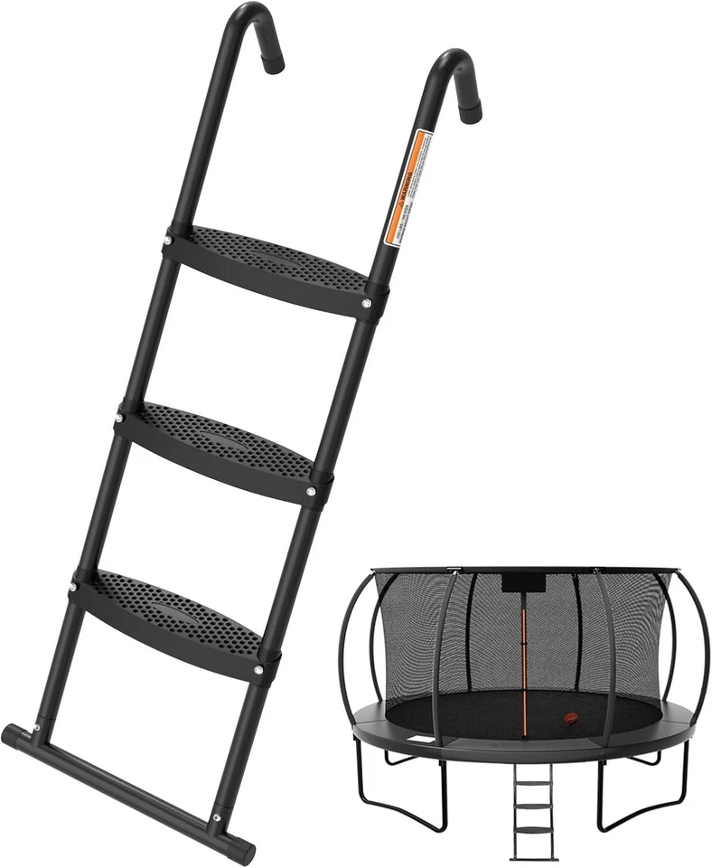Trampoline Ladder-3 Steps Wide-step Ladder-black 2day Ship