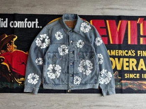 Levi’s x Denim Tears Floral Print Denim Jacket Size M 170/92A - Rare Collab - Picture 1 of 11