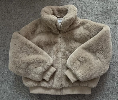 Zara Girls Faux Fur Jacket Size 6-7 Brown Zip Up - Image 1 of 4