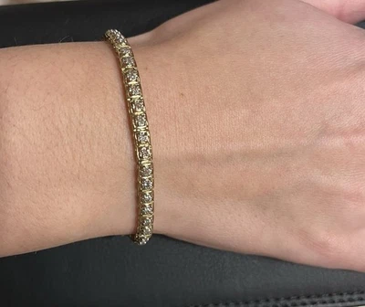 Brazalete tenis diamantes oro 10k Foto 1 de 4