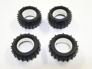 NEW ASSOCIATED RC10 4WD TEAM CAR Tires Set Front & Rear Spike +Foams AH25 - Picture 1 of 3