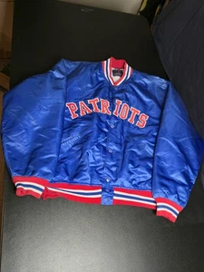 Vintage Top Of The Line XL Patriots Satin Jacke - Bild 1 von 11