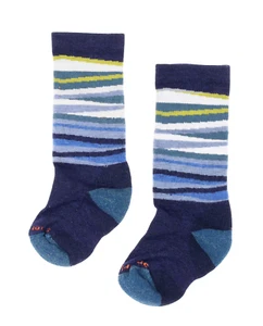 Smartwool L3837 Kids Blue Wool Wintersport Stripe Socks Size XS - Picture 1 of 3