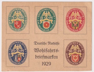 Ansichtskartenteil Deutsche Nothilfe Wohlfahrts-Briefmarken "Wappen" 1929 - Picture 1 of 2