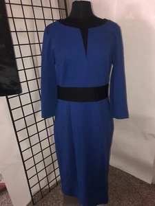 NY&C Blue/Black Colorblock 3/4 Sleeve Dress Size L tall - Picture 1 of 6