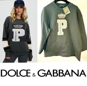 NWT Dolce & Gabbana Queen Sweatshirt Sweater Top D&G Hood Shirt 4 6 8 10 42 44 M - Picture 1 of 24