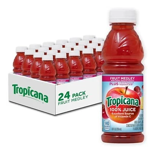 Tropicana Jugo 100% Fruta Medley, Vitamina C, B y E, Sin Azúcar Añadida (24 Botellas) - Imagen 1 de 6