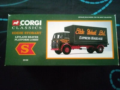 Corgi 25102 Eddie Stobart Leyland Beaver Platform Lorry Die Cast 1/50 Vintange - Immagine 1 di 4