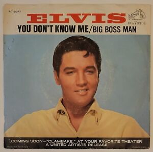 Elvis Presley  Big Boss Man/You Don't Know Me  45rpm  W/PS  VG