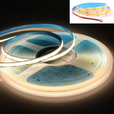5M Natural White 4000k COB LED Strip 12V High Density Dotless Tape Light 0.5M-5M - image 1 of 4