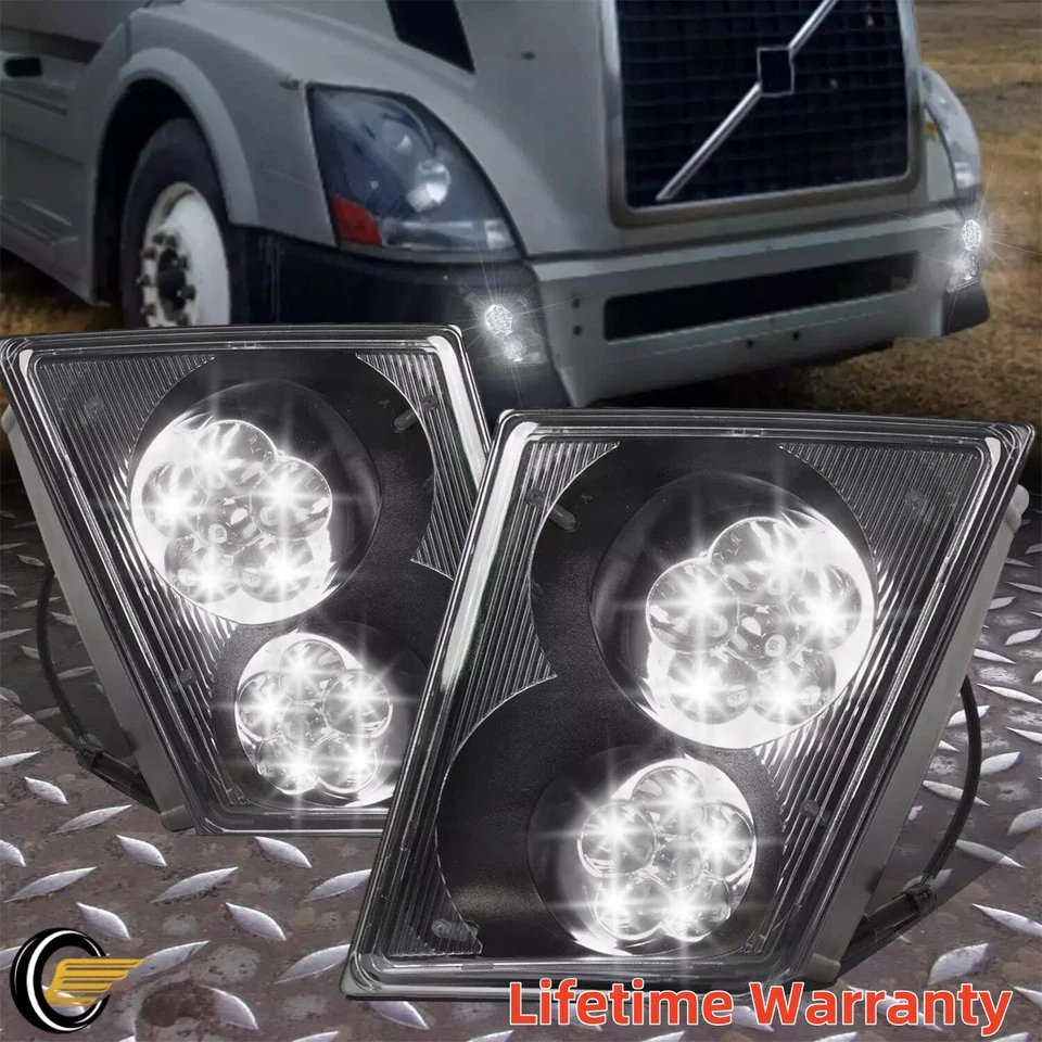 Par de luces antiniebla LED para parachoques Volvo VNL VN 2003-2017 luces de funcionamiento diurno Foto 1 de 4