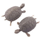 2 Pcs Artificial Plastic Gray Tortoises for Fish Tank Aquarium