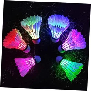 LED Shuttlecock Badminton Birdies, Shuttlecock Dark Night Goose Feather Glow - Picture 1 of 8