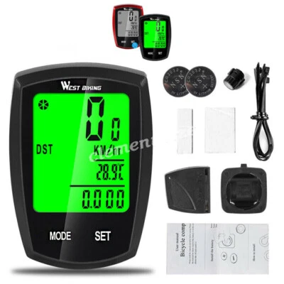 Bici Wireless Cablato Computer Impermeabile MTB Strada Bici Tachimetro Contachilometri - Immagine 1 di 4