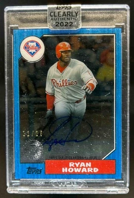 2022 Topps Clearly Authentic Ryan Howard 1987 Baseball Auto Blue #11/25 Phillies - Image 1 of 2