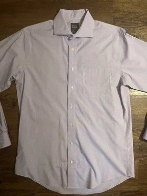 Camisa de vestir Jos A Bank Travel Tech 16/36 calce ajustado para hombre LS púrpura a cuadros Foto 1 de 4