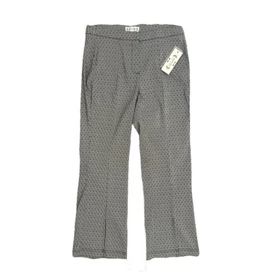 Pantalones al tobillo Nanette Lepore para mujer negros dorados jacquard dobladillo con abertura frontal talla 6 nuevos con etiquetas Foto 1 de 4