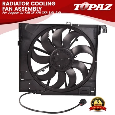 Radiator Cooling Fan Assembly Fits Jaguar XJ XJR XF XFR XKR 3.0L 5.0L C2D38737 - Image 1 of 4