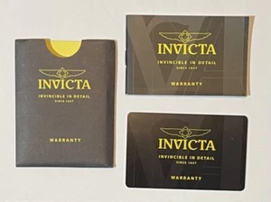 Invicta Watches Limited Edition Watch Warranty Card And Warranty Booklet - Picture 1 of 2