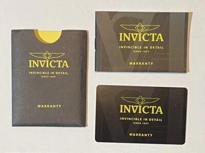 Invicta Watches Limited Edition Watch Warranty Card And Warranty Booklet - Image 1 of 2