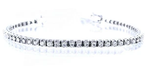 Bracciale tennis argento 925 zirconia bianca 3mm taglio brillante rodiato - Foto 1 di 2