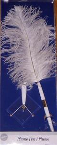 Wilton Plume Pen White Feather NEW Clear Base Wedding 120-804