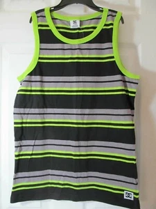 NUEVOS CON ETIQUETAS ZAPATOS DC MARCA NEÓN VERDE, NEGRO Y GRIS A RAYAS CAMISETA SIN MANGAS - Imagen 1 de 7