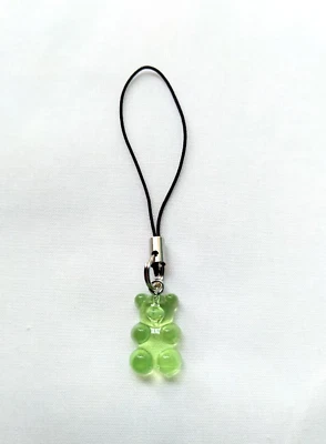 Oso de Goma Verde Teléfono Celular Dije Correa Goma Coche Llavero Colgante Decoración Foto 1 de 4