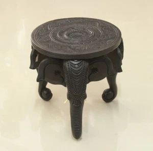 Pequeña mesa redonda asiento bajo maceta jarrón maceta soporte taburete para pies decoración vintage - Imagen 1 de 4