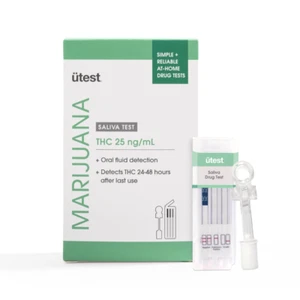 Utest THC Marijuana Saliva Oral Fluid Drug Test 25 ng/mL– Instant Detection 2 Pk - Picture 1 of 3
