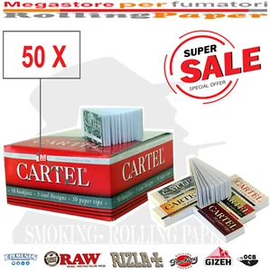 Cartel King Size Paper Tips –Filtri di Carta 50 Blocchetti Perforated Filters - Zdjęcie 1 z 3