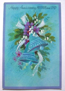 Campanas violetas lirio de flores del valle tarjeta de felicitación de colección aniversario CC6 - Imagen 1 de 3
