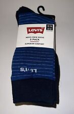 Levis Mens Crew Socks Shoe Size 8-12 5 Pack Soft Superior Comfort New WT