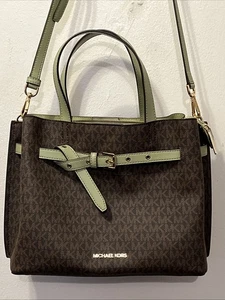 Michael Kors Emilia LG Triple Compartment Signature Bag & Wallet SAGE 35F0GU5S3B - Bild 1 von 13