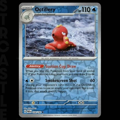 Octillery 034/182 SV04: Paradox Rift - Reverse Holo - Common - Pokémon TCG - Image 1 of 3