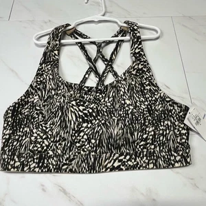 Neu mit Etikett Old Navy Go Dry bedruckt Medium BH Unterstützung stabilisierende Träger Sport-BH M - Bild 1 von 4